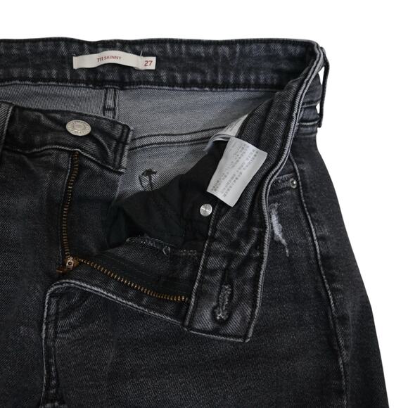 Levi's 711 Women's 27 Distressed Black Skinny Jean - Picture 8 of 11